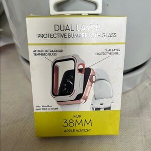 Dual Layer Protective Bumper with Glass for 38mm Apple Watch